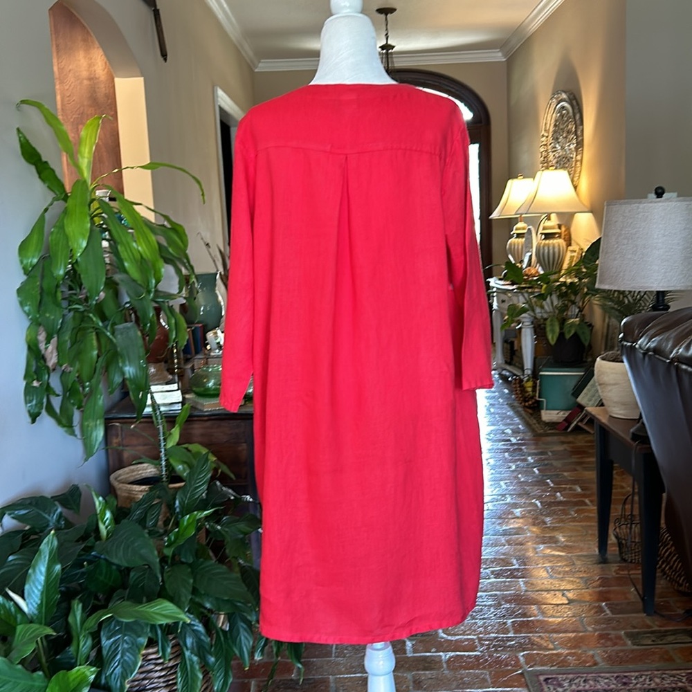 Match Point %100 linen dress sz Large - Picture 6 of 11
